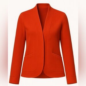 Doncaster Wool Cashmere Blazer Womens Size 4 Red Button